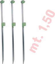 n. 3 picchetto pesca surfcasting reggi canna mt. 1,50 puntale surf mare kit