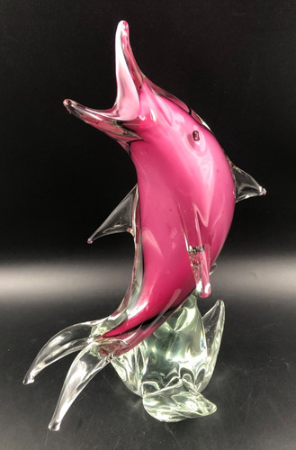 Murano vetro pesce fucsia - pesce,