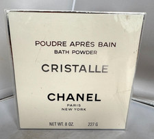 Vintage sigillato nuovo con scatola Chanel Cristalle Poudre Apres bagno in polvere 8 oz RARO DA TROVARE