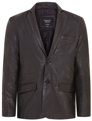 Giacca blazer pelle nera da - blazer,