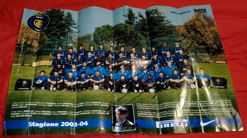 Poster inter 2004 autografo - poster,