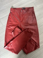 Pantaloni Zara ecopelle rosso