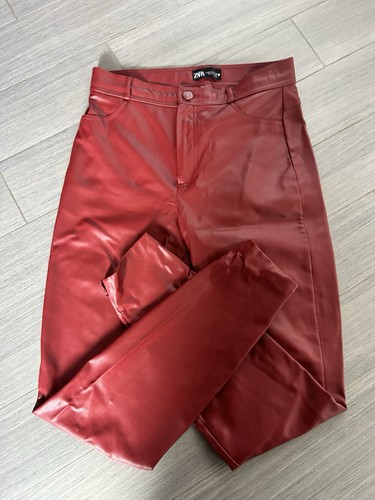 Pantaloni zara ecopelle rosso - pantaloni,