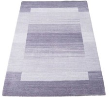 Tappeto 100% Lana Chiaro Lilla Beige 160x230 CM Orientale Tessuto a Mano HT338