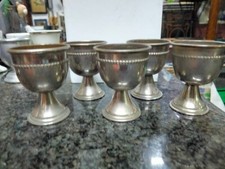 antico lotto porta uovo metallo argentato