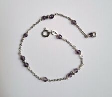 Bracciale in argento 925 con sfere di argento sfaccettate e ametista viola