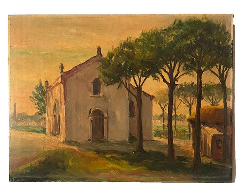 Antico dipinto olio tavola - antico,