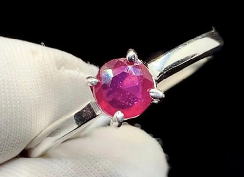 Anello piccolo rubino argento - rubino,
