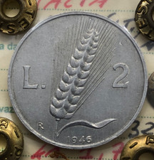 RARO 2 LIRE  SPIGA 1946 PERIZIATA BB+ Repubblica Italiana