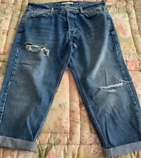 Jeans Uomo Zara Tg 46 Blu Strappi Caviglia Scoperta Usato