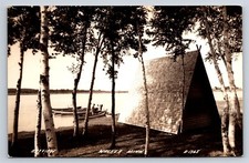 Postcard MN Cabin Boats Bay