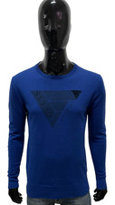 GUESS Maglione Uomo Blu Logo