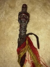 Antico Phurba in legno, Tibet, oggettistica rituale, bhuddismo tibetano