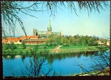 C9686 Veduta panoramica della Cattedrale di Nidaros Fiume Nidelv Trondheim Norvegia