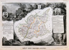 FRANCIA ALPES DE HAUTE PROVENCE "Dipartimento de Basses Alpes" V. Levasseur 1849