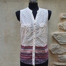 Top camicetta Senza Maniche tela cotone stampata di H&M taglia EU 34 / XS 