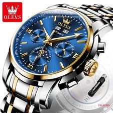 OLEVS Orologio Uomo Automatico Meccanico, Acciaio Inox, Luminoso, Calendario Completo