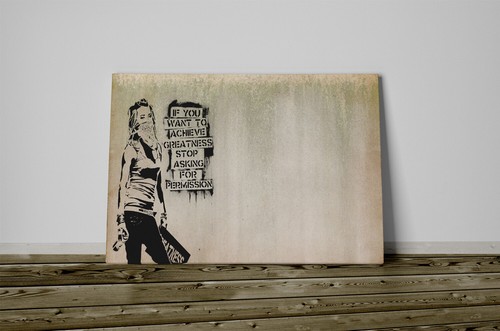 Quadro bansky stop asking - bansky,