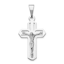 Real 14kt White Gold Crucifix