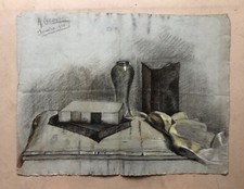 Disegno antico firmato, natura