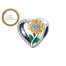 Sunflower Heart Charm For