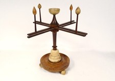 Bobina Per Lana Antico Legno Alabastro Écheveaudoir 19esimo Secolo