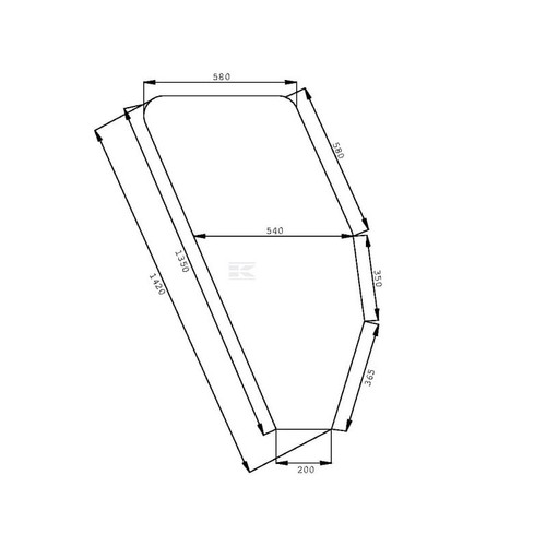 Vetro sportello trattore - dx,