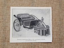 Un triciclo elettrico Milde con avantreno motore Auto e automobilismo nel 1899