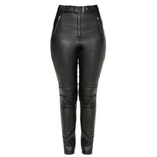 Pantaloni skinny neri in vera
