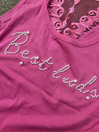 Camicia rosa perle top pizzo