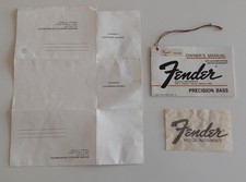Vintage 1977 Fender Precision Bass Owner’s Manual, warranty booklet,  Case Candy