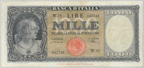 1000 lire ornata - lire, dm