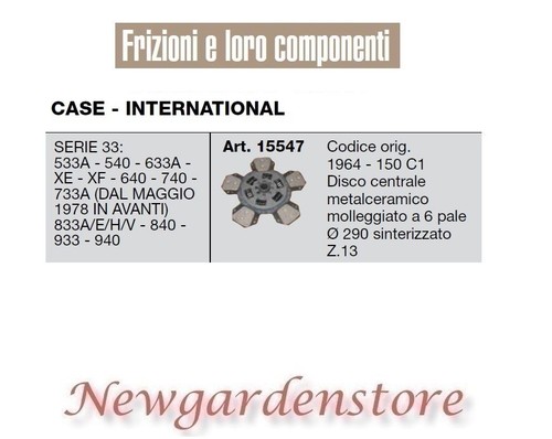 Disco frizione 15547 trattore