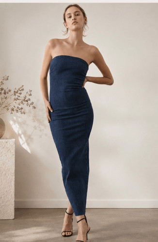 Abito midi tubino denim