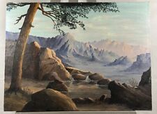 Scuola Francese Prima Metà del XX Secolo Paesaggio di Montagna all'Alba Firmato