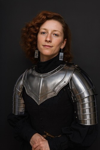 Steel armor pauldron gorget - steel,