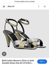 Celine Silver And Gold Sandals