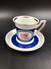 TAZZA TAZZINA CAFFE' MOKA RHEINPFALZ PORZELLAN BORDO D’ORATO A MANO VINTAGE