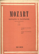 MOZART-SONATE E FANTASIE PER PIANOFORTE-Vol. II-RICORDI-MILANO 1982