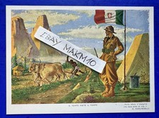? CARTOLINA IL TEMPO MIETE IL TEMPO BANDIERA ITALIA E FASCIO COLONIALE AOI ?