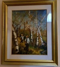 Dipinto Olio su Tela - 60x70 cm - "tempo di Caccia" Graziano Brero