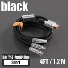 CAVO DI RICARICA CELLULARE 6A 120W TIPO TYPE C IPHONE MICRO USB CAVETTO 3 IN 1