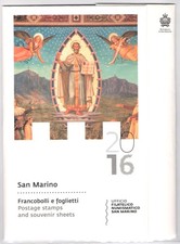 2016 San Marino, Libro Annuale Ufficiale di Emissioni Filateliche, Francobolli, Fogli - MNH