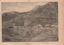 Stampa antica predore veduta - predore,