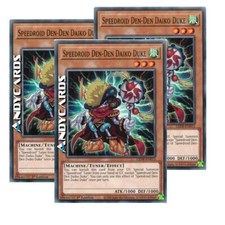 3x SPEEDROID DEN-DEN DAIKO DUKE (Velociroid) Comune • LED8 EN013 • 1Ed • YUGIOH!