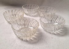 Lotto Set 5 Ciotola Coppetta Vetro Gelato Macedonia Snack Vintage 80's