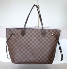 AUTENTICA BORSA TOTE LOUIS VUITTON NEVERFULL MM Damier Ebene N51105 n.1508