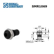Signal Construct SMR1069, porta LED NERO 3mm convesso in metallo