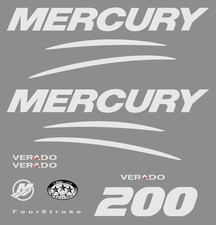 Kit Adesivi Motore Marino Fuoribordo Mercury 200 cv Verado