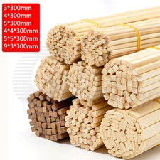 Asta bastone pianta bambù legno tondo/quadrato barra 3/4/5x300 mm modellismo artigianato fai da te